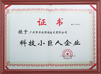 Guangzhou Science and Technology Little Giant Enterprise Certificate
