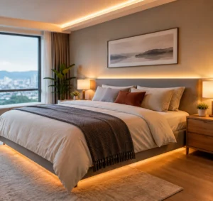 modern bedroom ambient LED lighting 0aV